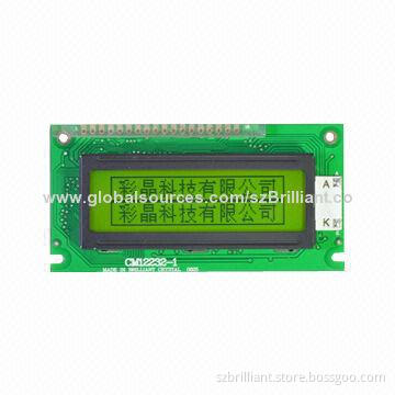 12232 Dots Matrix LCD Module Display, STN Yellow Green, COB Style